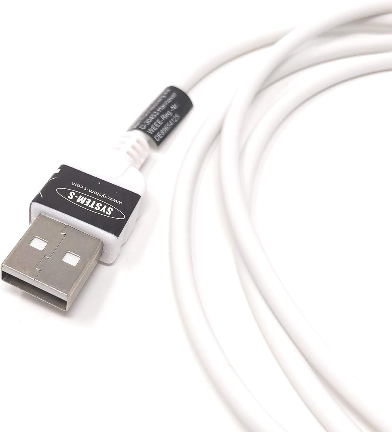 System-S USB A Stecker zu USB 2.0 Micro B Stecker Links Gewinkelt 100 cm