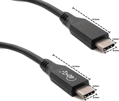 SYSTEM-S USB4 USB Kabel 80 cm Typ C Stecker zu Stecker 40 Gbit/s USB 4.0 in Schwarz