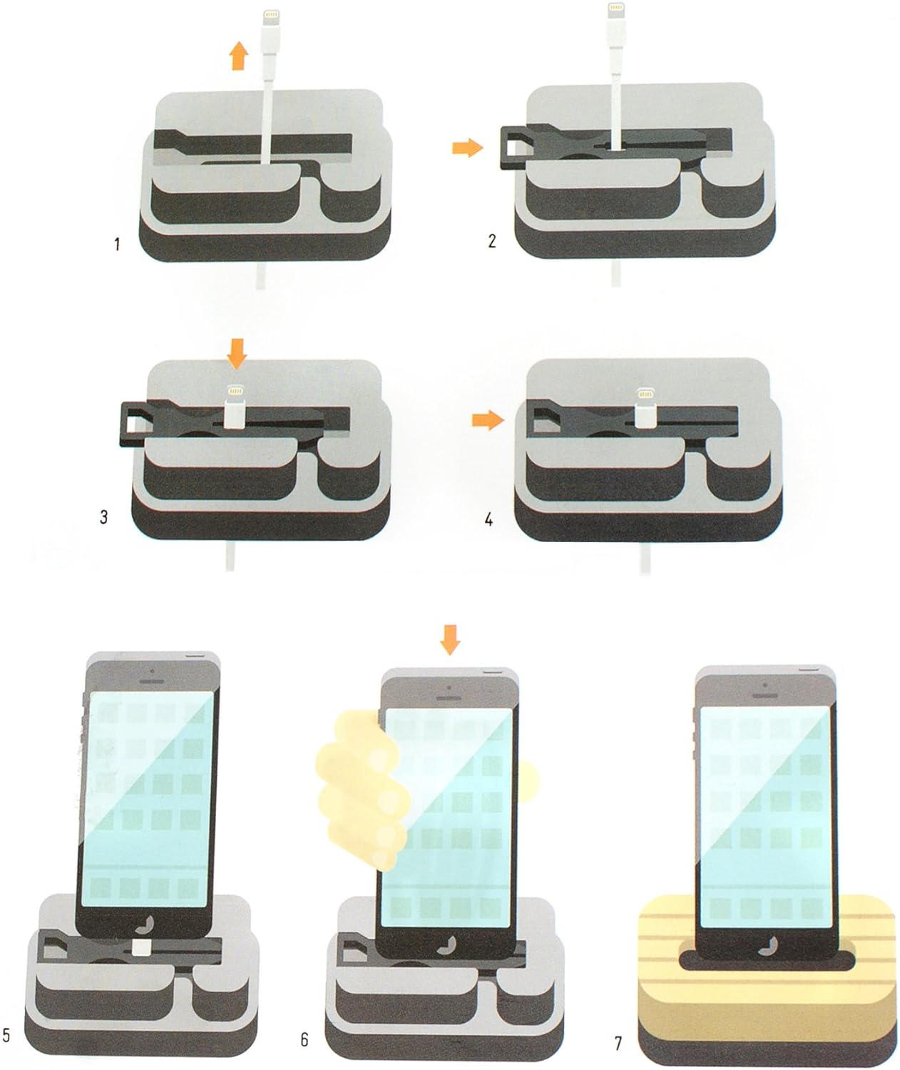 SYSTEM-S Handy Docking Ladestation aus Holz für iPhone 6 6S 6 Plus 6S Plus 5S 5C 4S