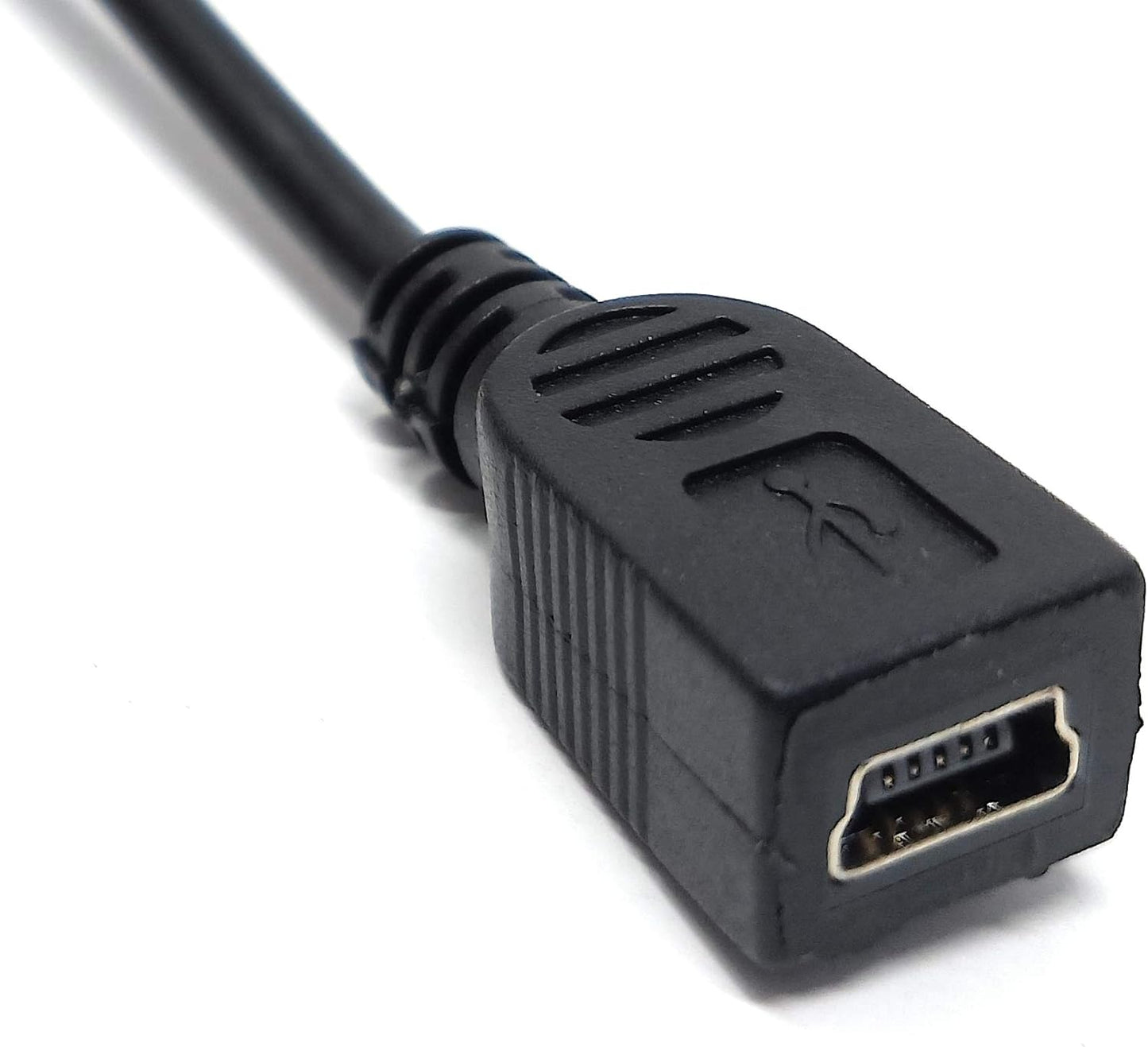 System-S Mini USB Winkelstecker auf Mini USB Buchse Daten- und Ladekabel 25 cm