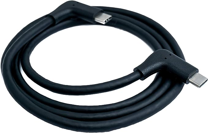 SYSTEM-S USB 3.1 Gen 2 Kabel 100 cm Typ C Stecker zu Stecker 2x Winkel in Schwarz