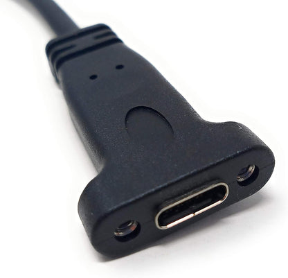 System-S USB Type A 3.0 male to USB Type C female for panel mount cable 21cm