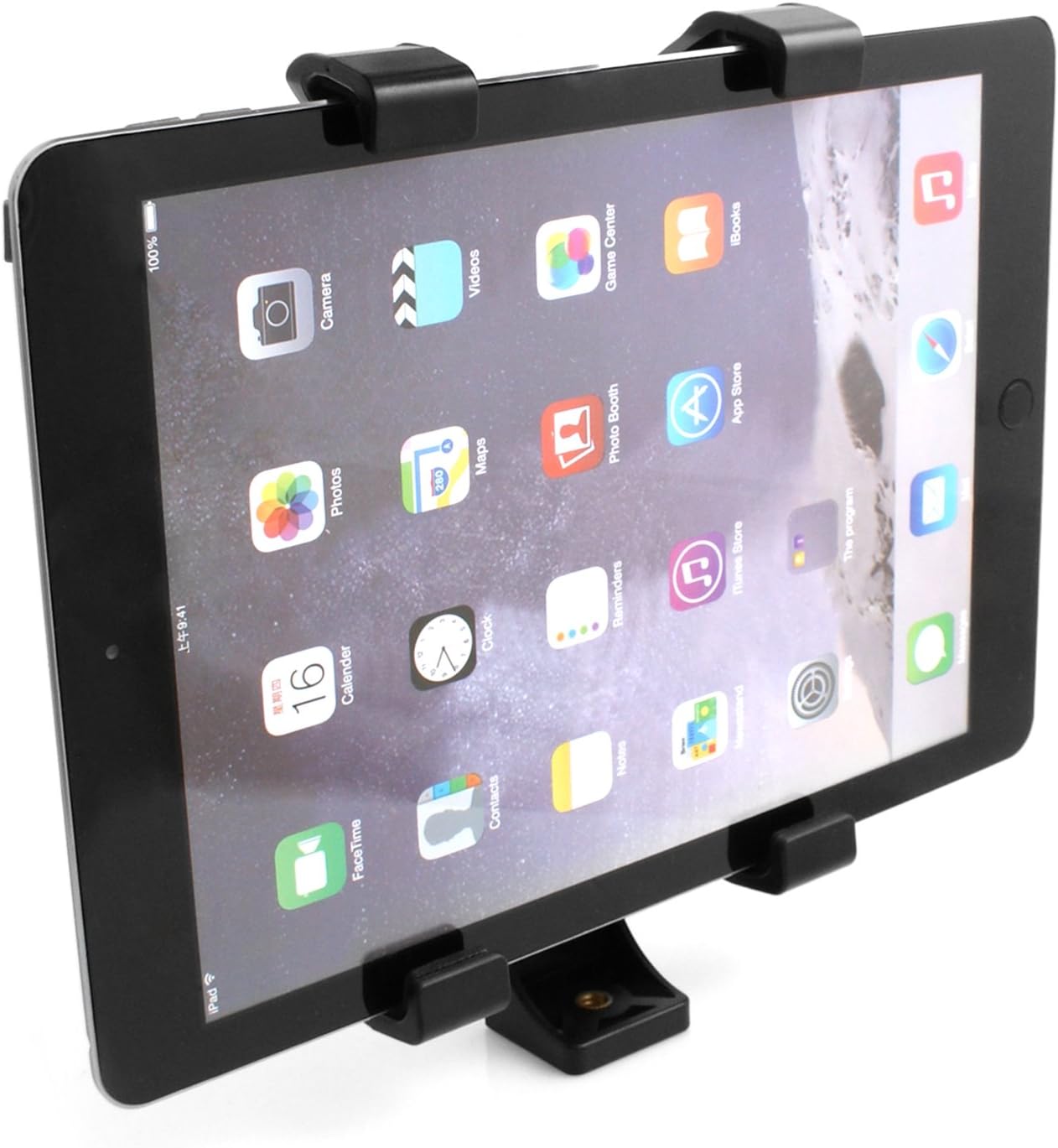 System-S Stativ Aufsatz mit 1/4 Gewinde Halterung Tripod Monopod Adapter Halter Stativadapter für Tablet PC Phablet eBook Reader von 122 mm - 195 mm stufenlos verstellbar