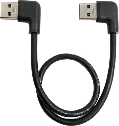 USB 3.0 cable 30 cm Type A male to male left angle in black