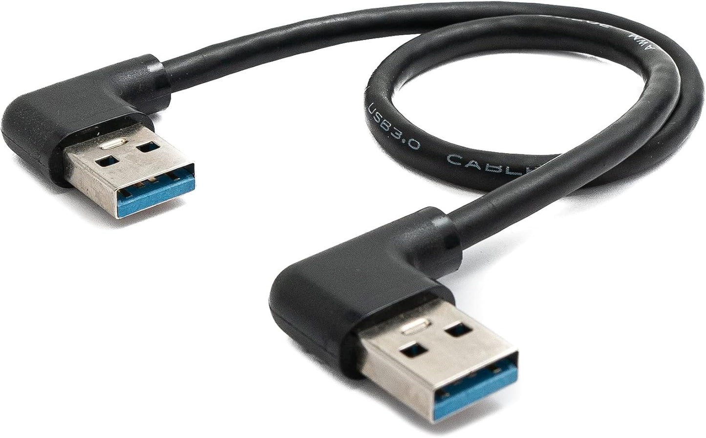 USB 3.0 cable 30 cm Type A male to male left angle in black