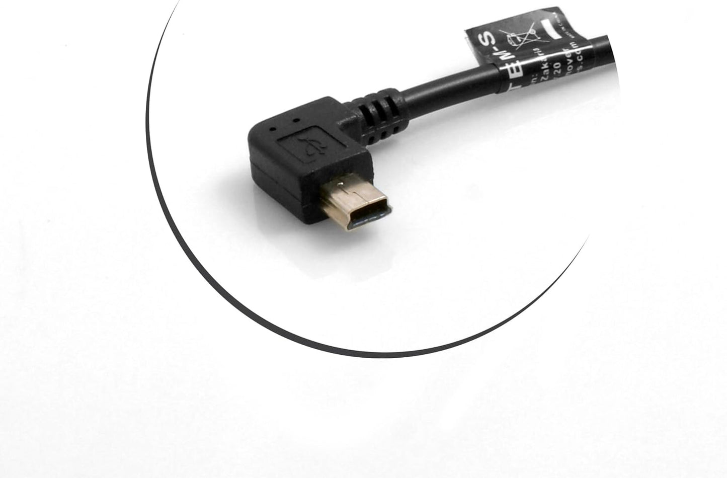 SYSTEM-S Mini USB 90° Grad Links Gewinkelt Winkelstecker auf USB Typ A Stecker Rechts Gewinkelt Kabel Datenkabel Ladekabel 26 cm