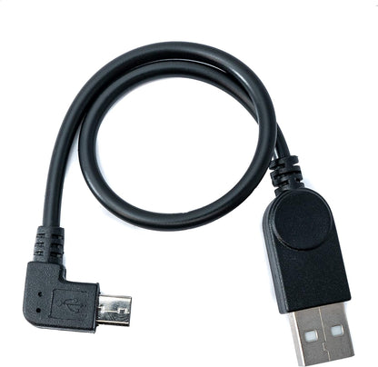 SYSTEM-S Micro USB 2.0 Kabel links gewinkelt 90 grad Winkelstecker Datenkabel Ladekabel ca. 27cm