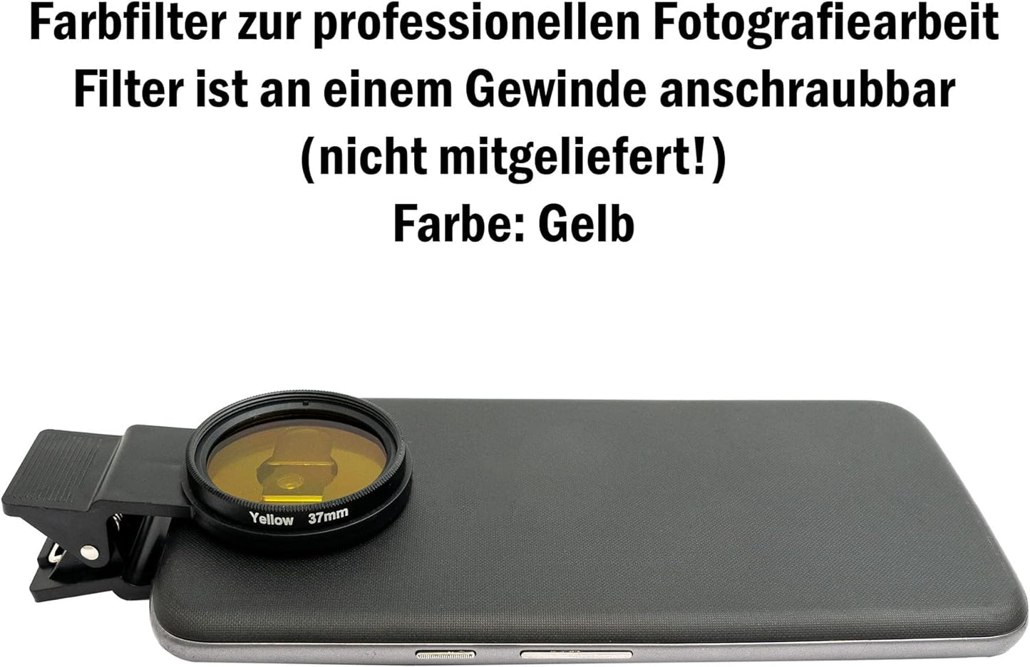 SYSTEM-S Farbfilter Gelb 37 mm Gewinde anschraubbar Filter für Fotografie