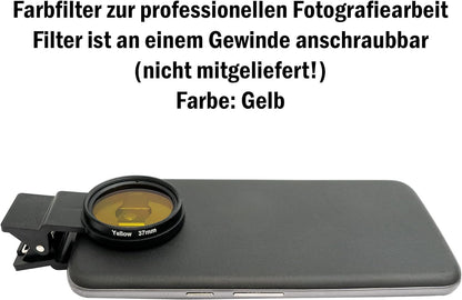 SYSTEM-S Farbfilter Gelb 37 mm Gewinde anschraubbar Filter für Fotografie