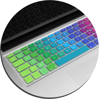 System-S Silicone Keyboard Cover AZERTY French Keyboard Cover Protector for MacBook Pro 13 inch 15 inch 17 inch iMac MacBook Air 13 inch in Rainbow Colors 