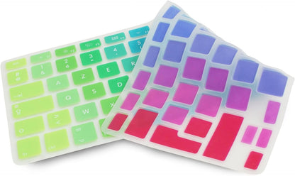 System-S Silicone Keyboard Cover AZERTY French Keyboard Cover Protector for MacBook Pro 13 inch 15 inch 17 inch iMac MacBook Air 13 inch in Rainbow Colors 