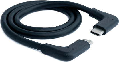 SYSTEM-S USB 3.1 Gen 2 Kabel 50 cm Typ C Stecker zu Stecker 2x Winkel in Schwarz