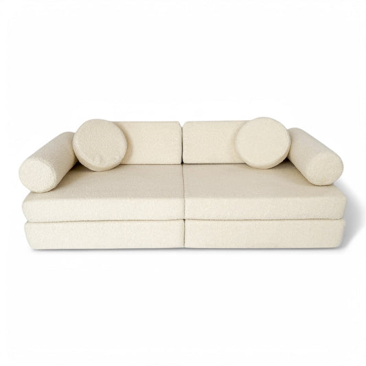 Spielsofa Teddystoff Boucle – Kreativer Spielspaß & Gemütlichkeit