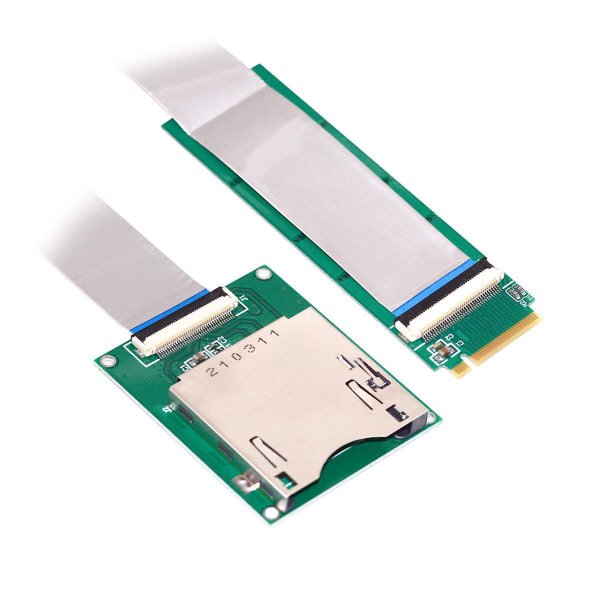 SYSTEM-S CFexpress Kabel 20cm Typ B Buchse zu NVME M-key M.2 NGFF Stecker Adapter in Grün