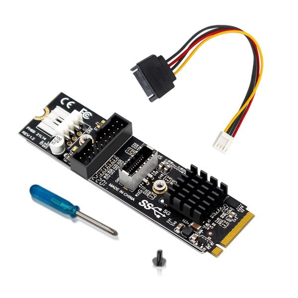SYSTEM-S NVME cable 20 cm M-key NGFF male to USB 3.1 &amp; 2.0 front panel type E female 