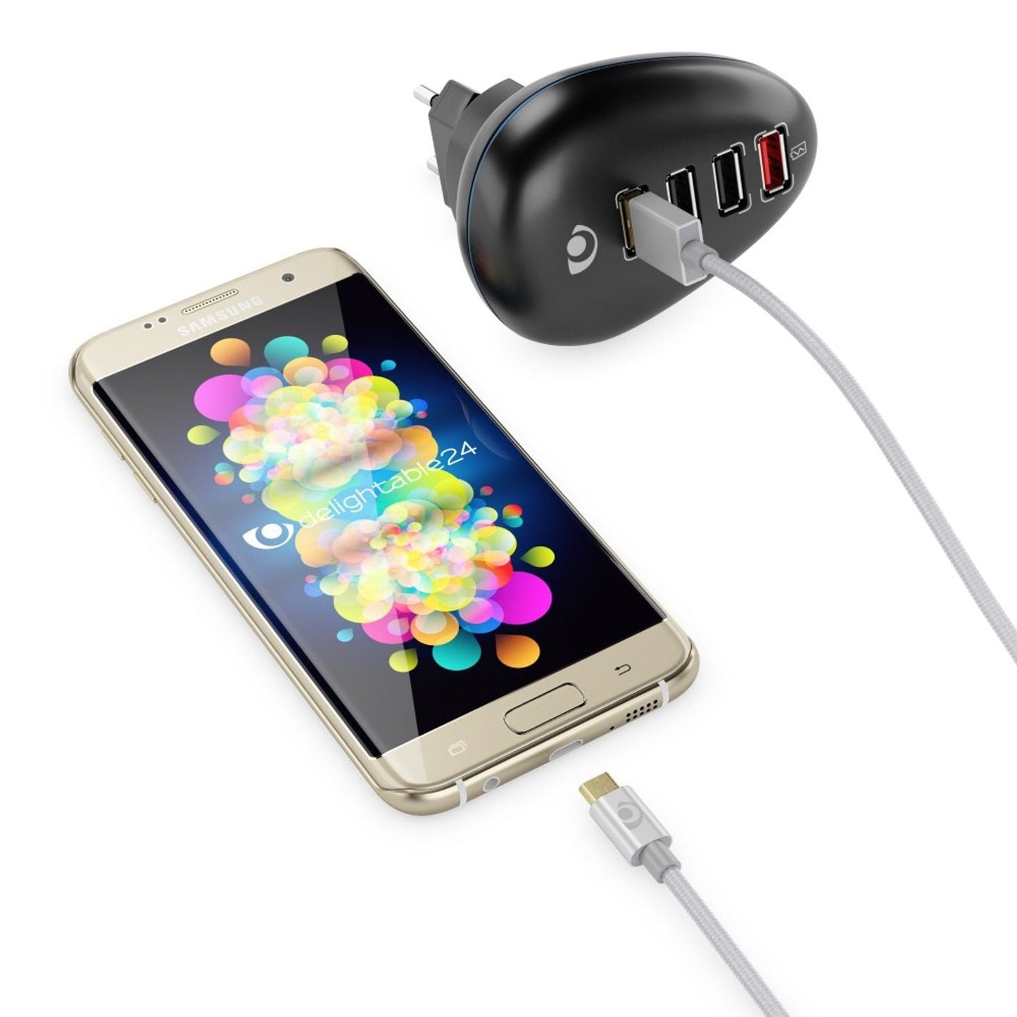 NALIA 3m Micro USB Kabel, Stabiles Nylon umflochtenes Sync Handy High Speed Ladekabel/ Datenkabel kompatibel mit z.B. Android Smartphones, Samsung, Huawei, HTC, LG, Sony, Nokia  etc. - Silber