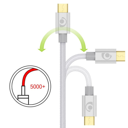 NALIA 1m Micro USB Kabel, Stabiles Nylon umflochtenes Sync Handy High Speed Ladekabel/ Datenkabel kompatibel mit z.B. Android Smartphones, Samsung, Huawei, HTC, LG, Sony, Nokia etc. - Silber