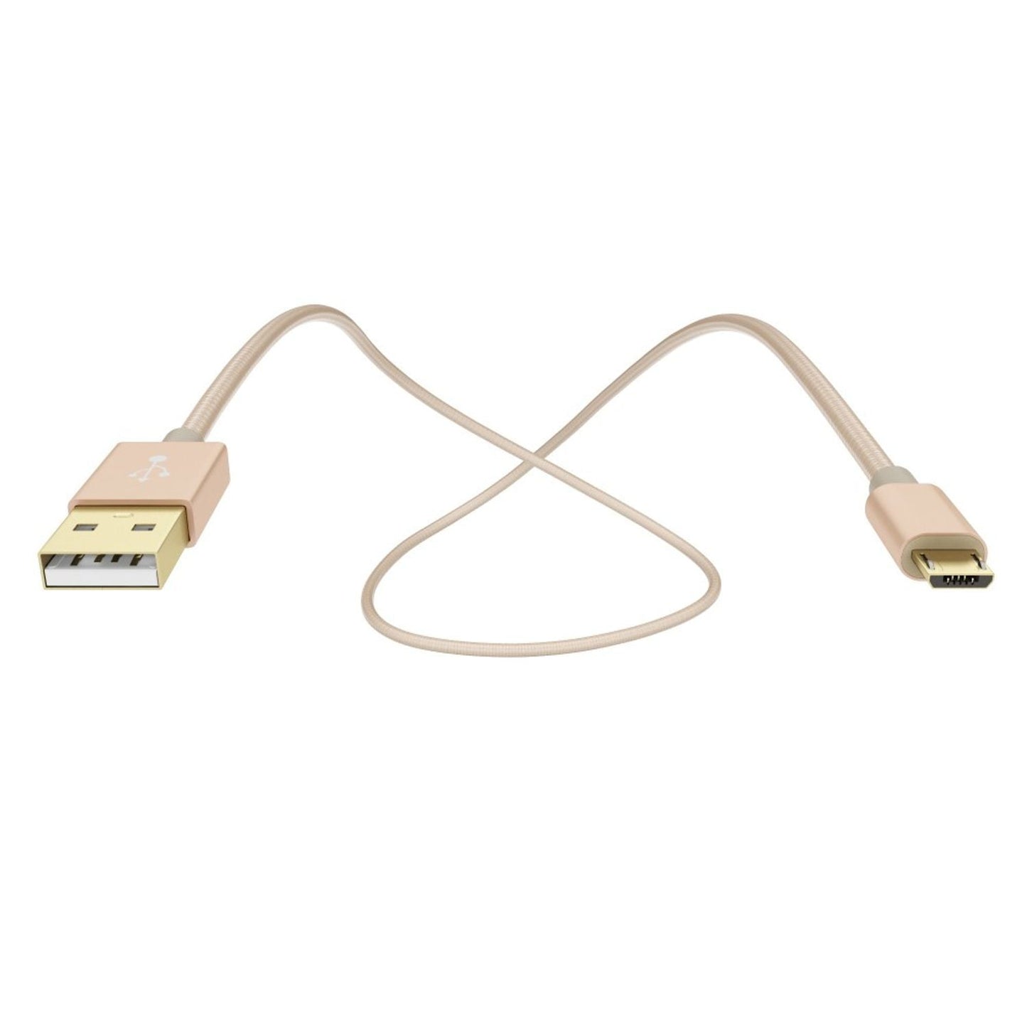 NALIA 2m Micro USB Kabel, Stabiles Nylon umflochtenes Sync Handy High Speed Ladekabel/ Datenkabel kompatibel mit z.B. Android Smartphones, Samsung, Huawei, HTC, LG, Sony, Nokia etc. - Gold
