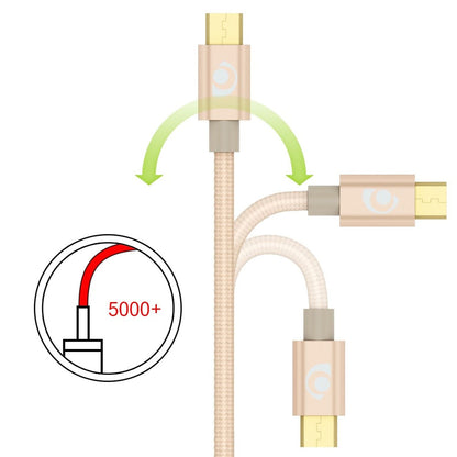 NALIA 1m Micro USB Kabel, Stabiles Nylon umflochtenes Sync Handy High Speed Ladekabel/ Datenkabel kompatibel mit z.B. Android Smartphones, Samsung, Huawei, HTC, LG, Sony, Nokia etc. - Gold