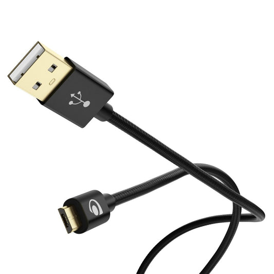 NALIA 1m Micro USB Kabel, Stabiles Nylon umflochtenes Sync Handy High Speed Ladekabel/ Datenkabel für Smartphone, Tablet, etc. (kompatibel mit Samsung, Huawei, HTC, LG, Sony, Nokia etc.) - Schwarz