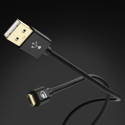 NALIA 1m Micro USB Kabel, Stabiles Nylon umflochtenes Sync Handy High Speed Ladekabel/ Datenkabel für Smartphone, Tablet, etc. (kompatibel mit Samsung, Huawei, HTC, LG, Sony, Nokia etc.) - Schwarz