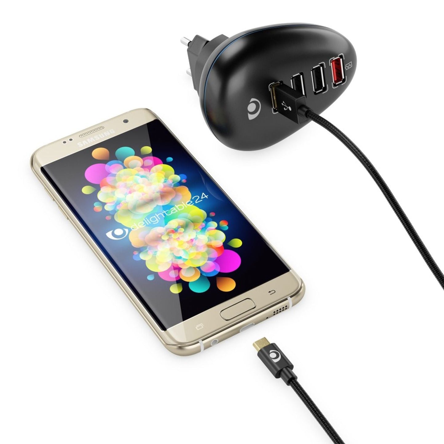 NALIA 3m Micro USB Kabel, Stabiles Nylon umflochtenes Sync Handy High Speed Ladekabel/ Datenkabel für Android Smartphones (kompatibel mit Samsung, Huawei, HTC, LG, Sony, Nokia etc.) - Schwarz