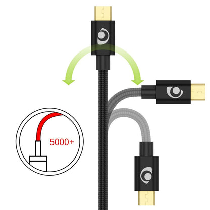 NALIA 1m Micro USB Kabel, Stabiles Nylon umflochtenes Sync Handy High Speed Ladekabel/ Datenkabel für Smartphone, Tablet, etc. (kompatibel mit Samsung, Huawei, HTC, LG, Sony, Nokia etc.) - Schwarz