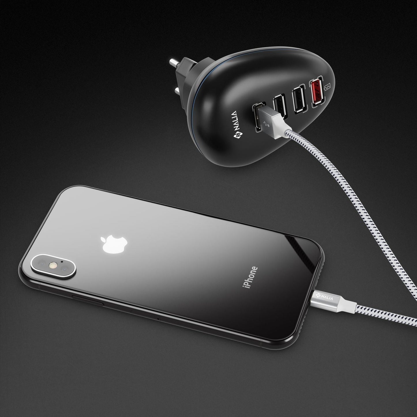 NALIA 2m USB Sync Daten Kabel für iPhone iPad iPod, Ladekabel Nylon Phone Cable