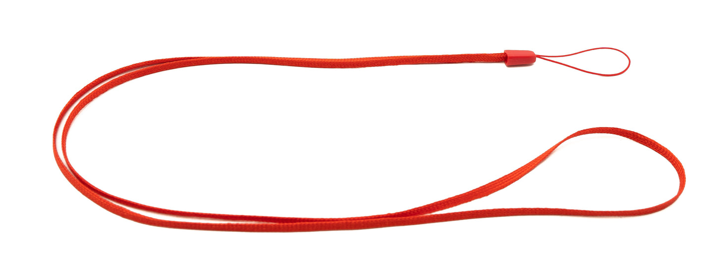 SYSTEM-S Neck Strap Lanyard with Loop in Red for Smartphone MP3 Player