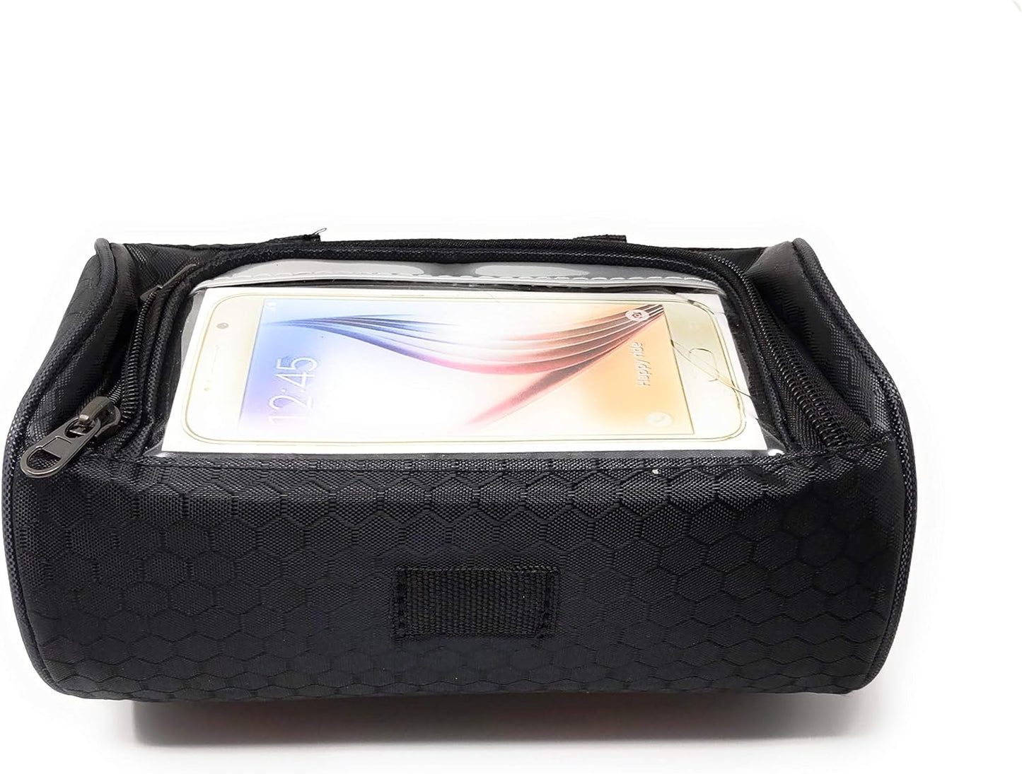 SYSTEM-S 2in1 handlebar bag bicycle mount bicycle bag shoulder bag protective cover for 4.8 inch devices smartphones in black
