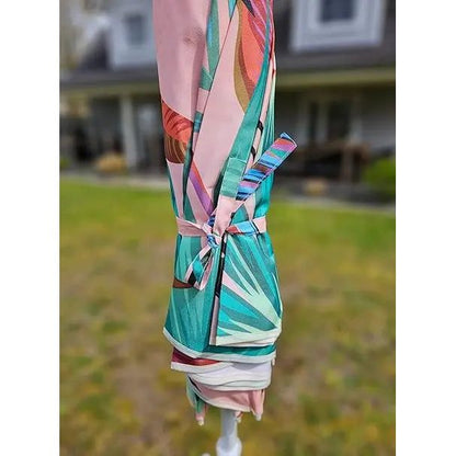 Sonnenschirm rosa mit tropischen Blättern UV-Schutz UPF 40+ Strandschirm Ø 155