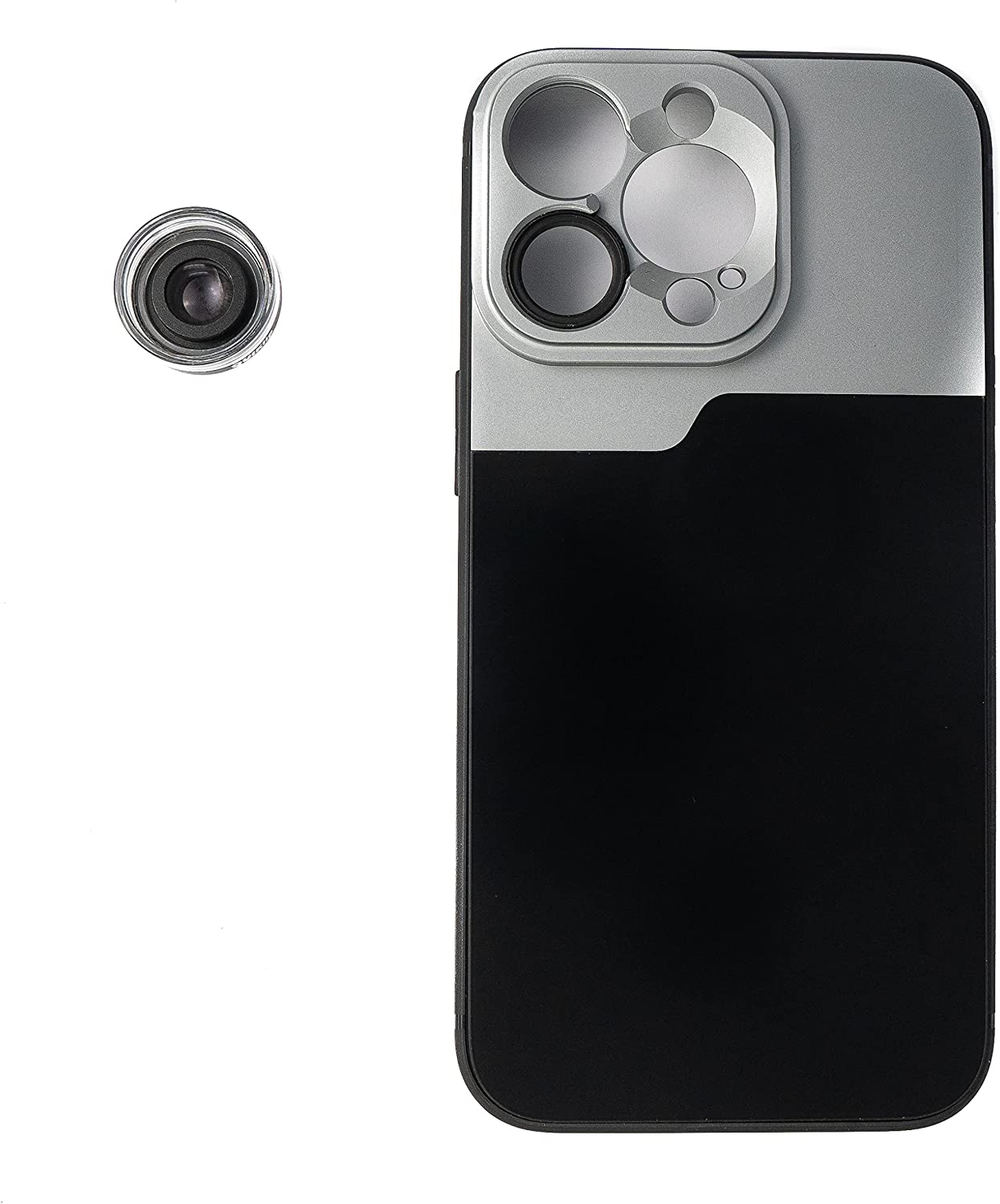 SYSTEM-S Makro Linse 2.8x HD Filter mit Hülle in Schwarz für iPhone 14 Pro