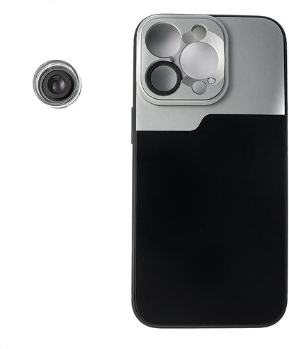 SYSTEM-S Makro Linse 2.8x HD Filter mit Hülle in Schwarz für iPhone 14 Pro