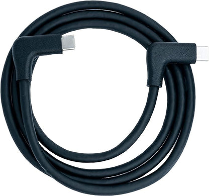 SYSTEM-S USB 3.1 Gen 2 Kabel 100 cm Typ C Stecker zu Stecker 2x Winkel in Schwarz