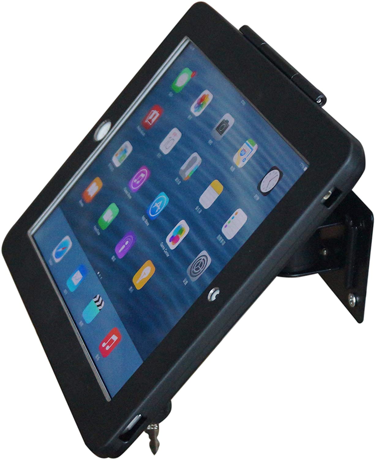 System-S Abschließbare Wandhalterung in Schwarz für iPad Pro 10.5" (2017) iPad Air 3 (2019) A2152 A2123 A2153 A2154 A1701 A1709