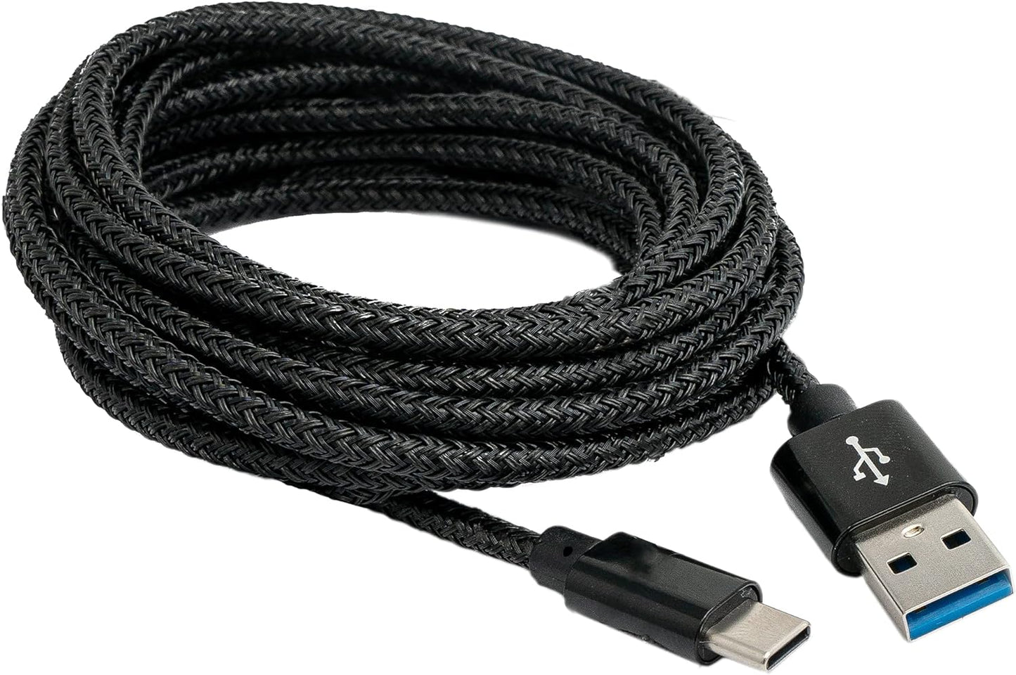 SYSTEM-S USB 3.1 Kabel 3 m Typ C Stecker zu 3.0 Typ A Stecker  Kabel  geflochten Schwarz