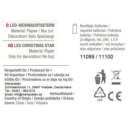 Sternleuchte Weihnachtsbeleuchtung LED Batteriebetrieben Weihnachtsdeko Stern