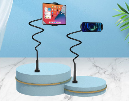 SYSTEM-S Tischhalterung 360° Schwanenhals flexibel Ständer für Tablet Smartphone Schwarz