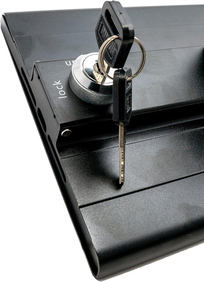 SYSTEM-S Stangen Halterung mit Schloss Befestigung aus Metall in Schwarz für iPad Mini