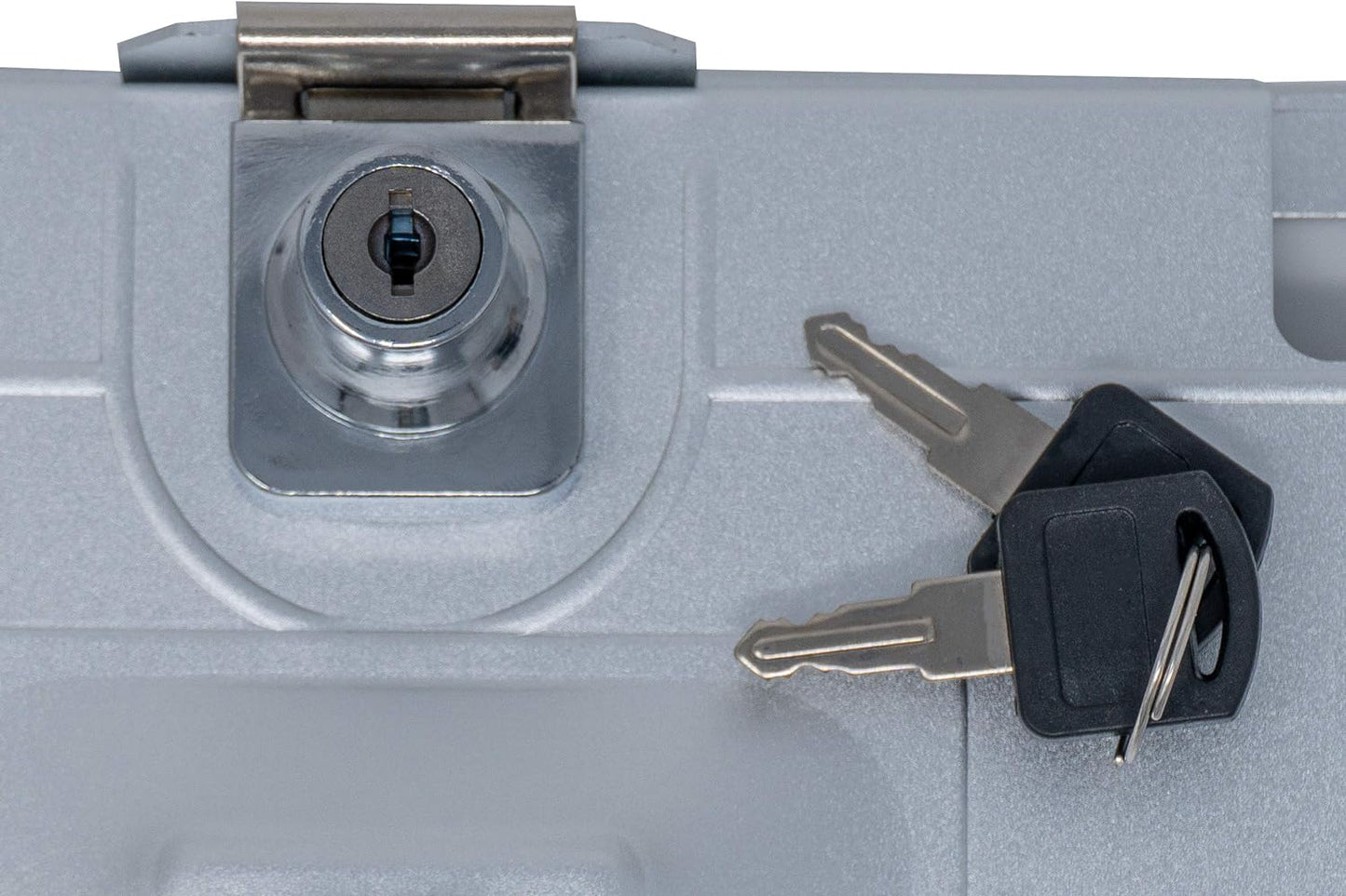 SYSTEM-S pole mount with lock fastening made of metal in grey for iPad Pro 10.5"