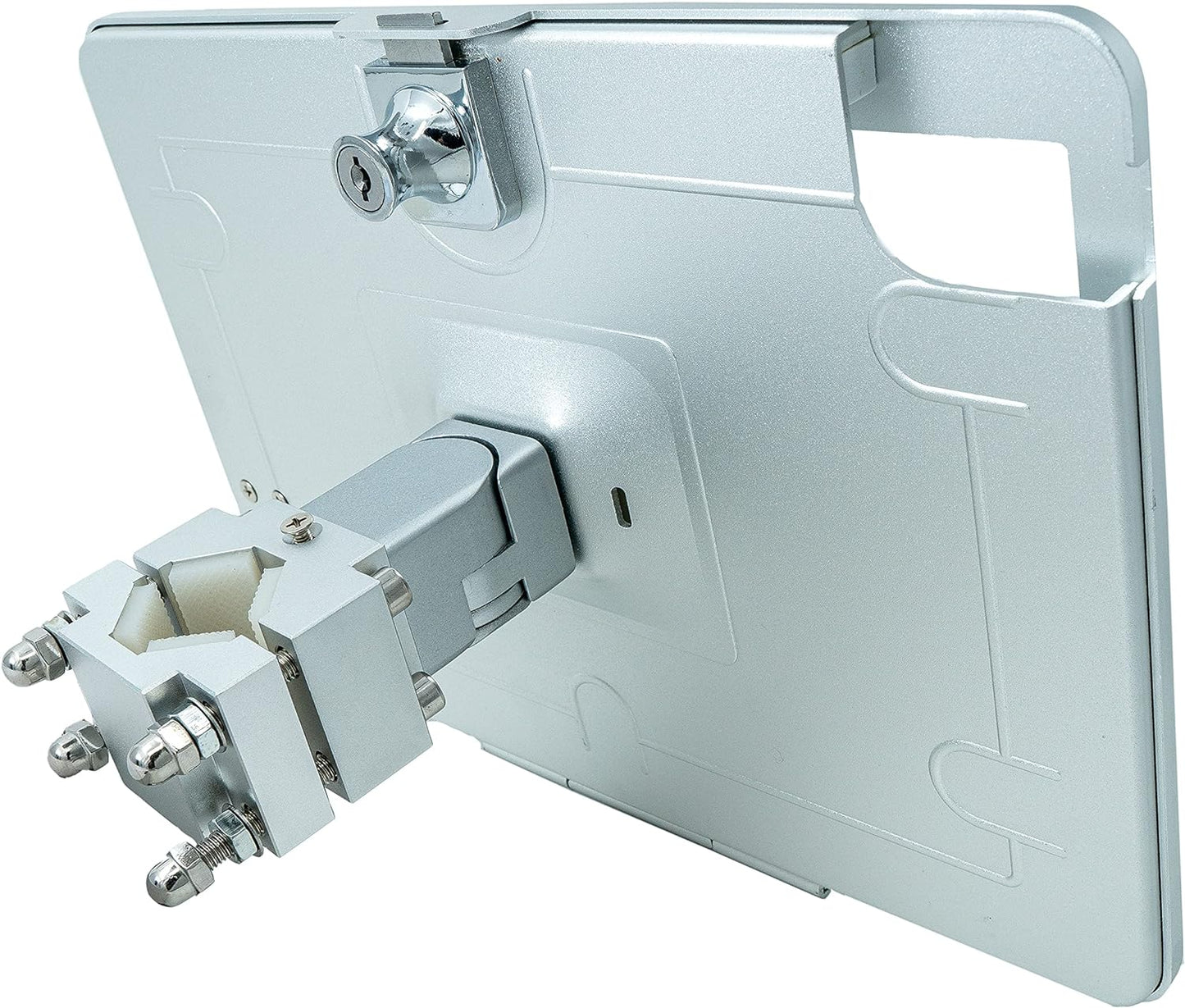 SYSTEM-S Stangen Halterung mit Schloss Befestigung aus Metall in Schwarz für iPad Pro 11"
