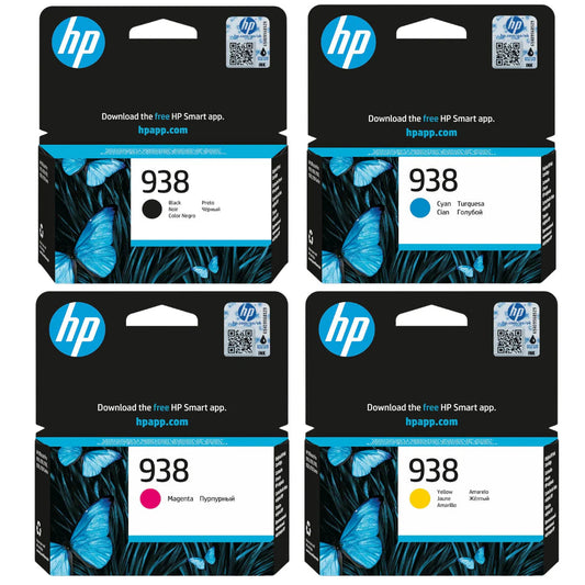 HP 938 Original Ink Set (Black + Cyan + Magenta + Yellow)