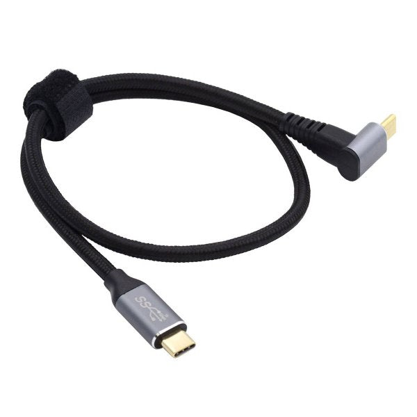 SYSTEM-S USB 3.1 Gen 2 Typ C Kabel 2 m Stecker zu Stecker 10 Gbit/s 100W Winkel