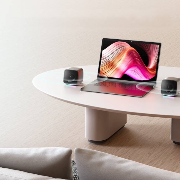 S3 Lautsprecher Stereo Subwoofer Audio 3.5 mm AUX Klinke mit RGB LED