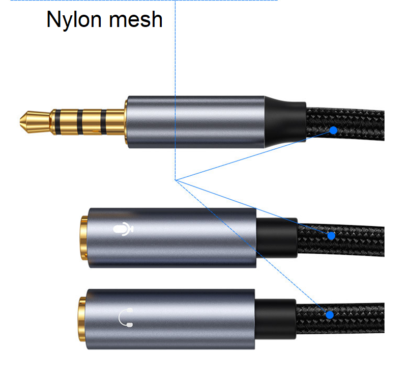 AUX 3.5mm 1/2 Audio Adapter 3.5mm Male to 2x 3.5mm Female Audio Microphone Cable