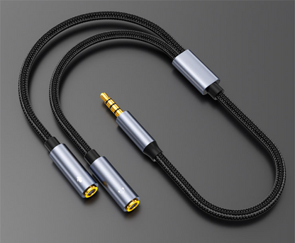 AUX 3.5mm 1/2 Audio Adapter 3.5mm Male to 2x 3.5mm Female Audio Microphone Cable