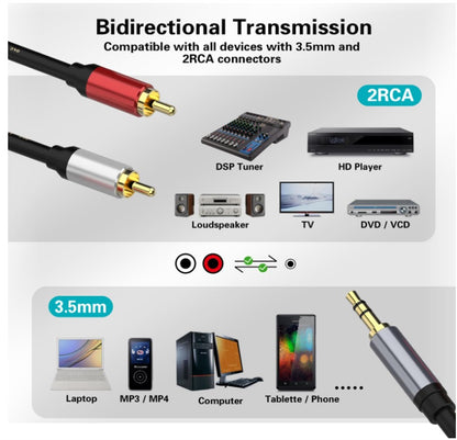 AUX 3.5mm Male to RCA Male Cable Audio RCA Gold Plated TPE