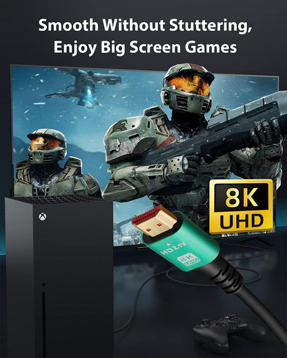 HDMI Cable 8K 2.1 UHD 48Gbps eARC 8K@60Hz 4K@120Hz Gold Plated