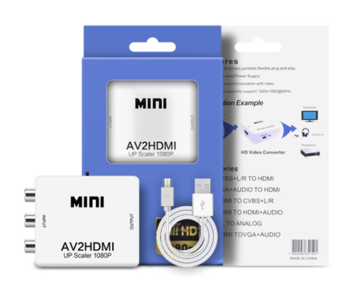 AV RCA Female to HDMI Female Adapter Converter Full HD 1080P Audio Video CVBS to HDMI