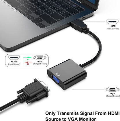 HDMI Male to VGA Female Adapter Converter D-Sub 15-Pin Full HD 1080p Gold Plated